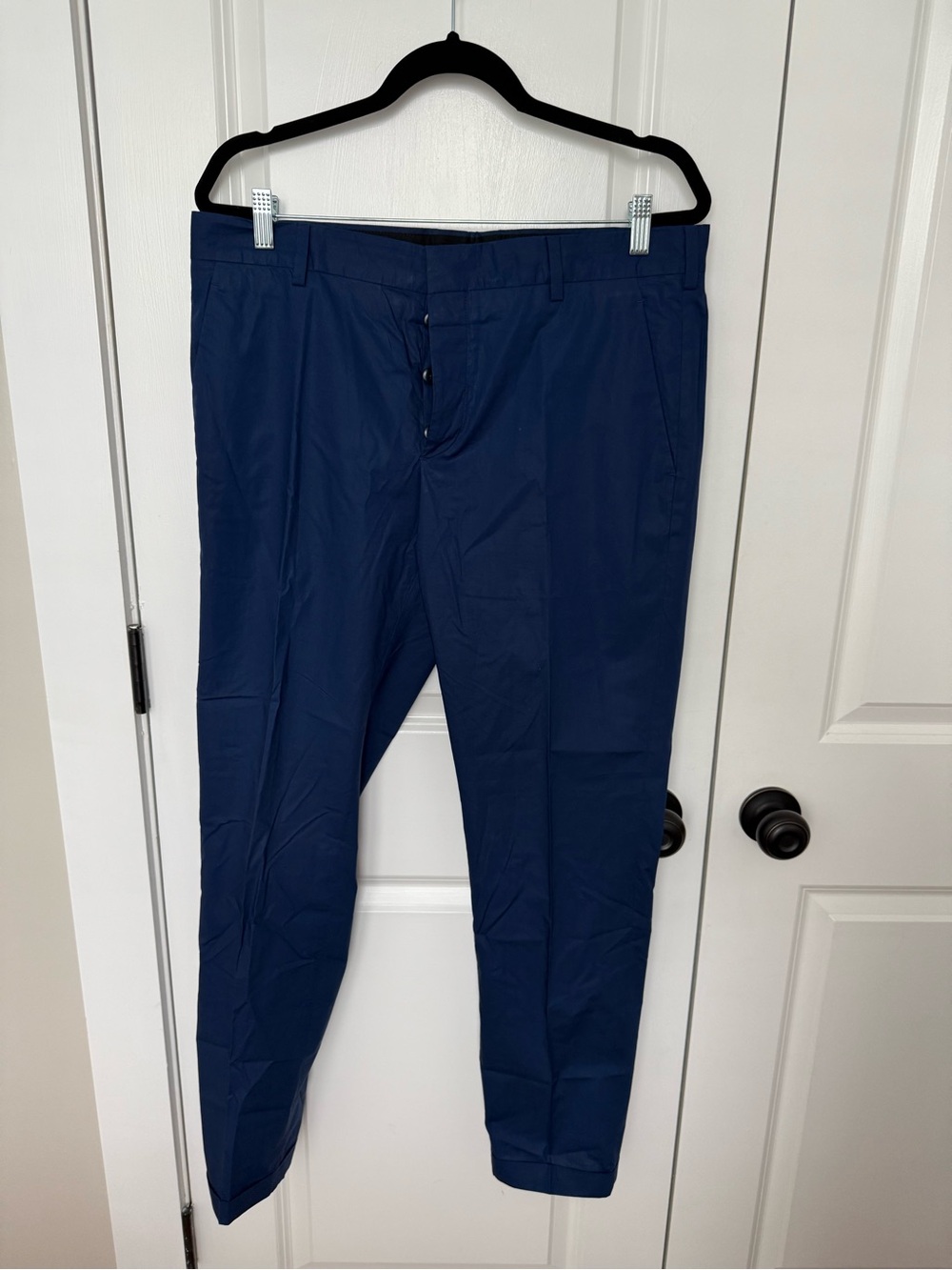 Prada Men's Dark Blue Dress Trousers